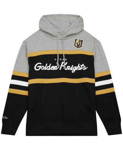Mitchell & Ness Men's  Black, Gray Vegas Golden Knights Head Coach Pullover Hoodie In Black,gray