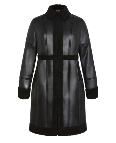 Shop City Chic Plus Size Hayden Coat In Black
