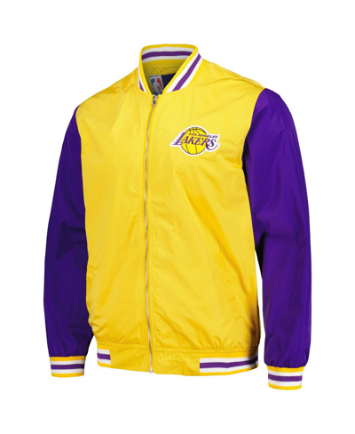 Shop Jh Design Men's  Yellow Los Angeles Lakers Full-zip Bomber Jacket