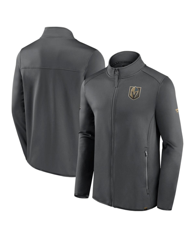 Shop Fanatics Men's  Gray Vegas Golden Knights Authentic Pro Full-zip Jacket