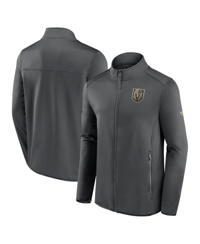 Fanatics Branded Gray Vegas Golden Knights Authentic Pro Rink Fleece Full-zip Jacket In Gray