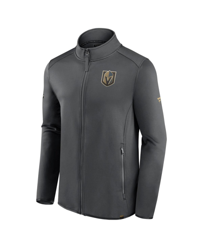 Fanatics Branded Gray Vegas Golden Knights Authentic Pro Rink Fleece Full-zip Jacket In Gray