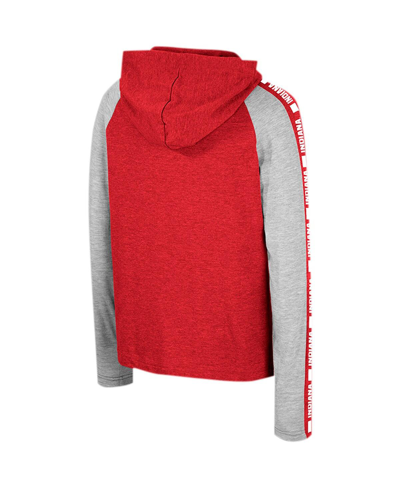 Colosseum Big Boys  Crimson Indiana Hoosiers Ned Raglan Long Sleeve Hooded T-shirt In Crimson