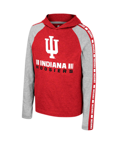Colosseum Big Boys  Crimson Indiana Hoosiers Ned Raglan Long Sleeve Hooded T-shirt In Crimson