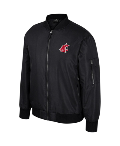 Colosseum Men's  Black Washington State Cougars Full-zip Bomber Jacket In Black