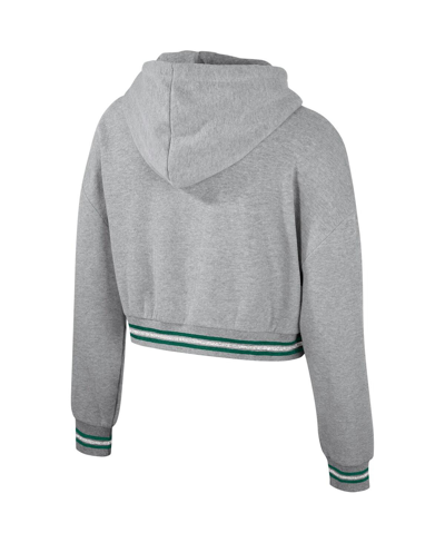 Shop The Wild Collective Women's  Heather Gray Distressed Michigan State Spartans Cropped Shimmer Pullover