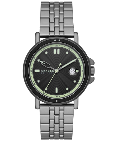 Shop Skagen Men's Signatur Sport Three Hand Date Gray Stainless Steel Watch 40mm