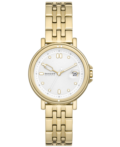 Shop Skagen Women's Signatur Sport Lille Three Hand Date Gold-tone Stainless Steel Watch 34mm