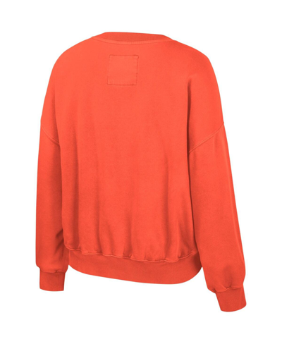 Shop Colosseum Women's  Orange Clemson Tigers Audrey Washed Pullover Sweatshirt
