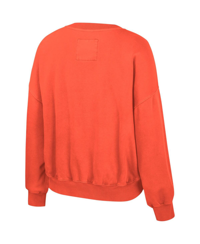 Colosseum Women's  Orange Clemson Tigers Audrey Washed Pullover Sweatshirt In Orange