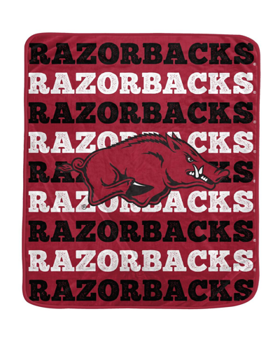 Shop Pegasus Home Fashions Arkansas Razorbacks 60" X 70" Logo Wordmark Plush Blanket In Red