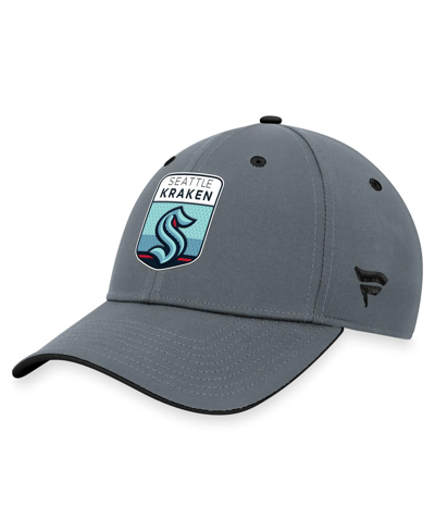 Shop Fanatics Men's  Gray Seattle Kraken Authentic Pro Home Ice Flex Hat