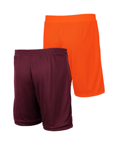 Shop Colosseum Men's  Orange, Maroon Virginia Tech Hokies Wiggum Reversible Shorts In Orange,maroon