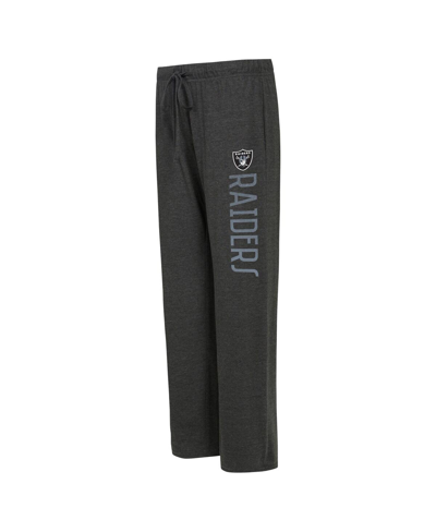 Concepts Sport Women's  Black, Charcoal Distressed Las Vegas Raiders Muscle Tank Top And Pants Lounge In Black,charcoal