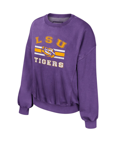 Shop Colosseum Women's  Purple Lsu Tigers Audrey Washed Pullover Sweatshirt