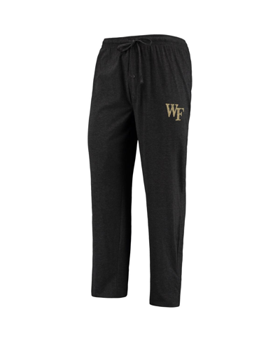 Concepts Sport Black/heathered Charcoal Wake Forest Demon Deacons Meter Long Sleeve T-shirt & Pants In Black,heathered Charcoal