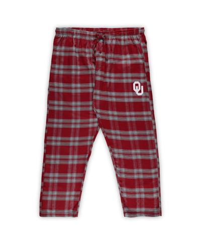 Shop Profile Men's  Crimson, Gray Oklahoma Sooners Big And Tall 2-pack T-shirt And Flannel Pants Set In Crimson,gray