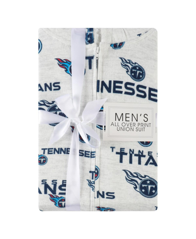 Shop Concepts Sport Men's  White Tennessee Titans Allover Print Docket Union Full-zip Hooded Pajama Suit
