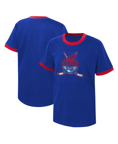 Shop Outerstuff Big Boys Blue Distressed New York Rangers Ice City T-shirt