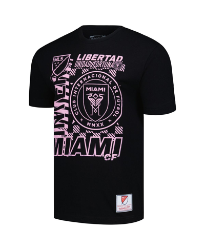 Shop Mitchell & Ness Men's  Black Inter Miami Cf Striker T-shirt