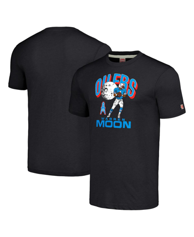 Homage Warren Moon Charcoal Houston Oilers Retired Player Caricature Tri-blend T-shirt In Heathered Charcoal