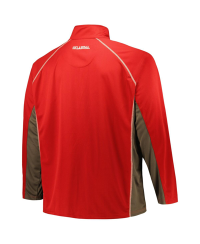 Shop Profile Men's  Crimson Oklahoma Sooners Big And Tall Quarter-zip Raglan Jacket