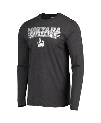 Concepts Sport Men's  Maroon, Heathered Charcoal Distressed Montana Grizzlies Meter Long Sleeve T-shi In Maroon,heathered Charcoal