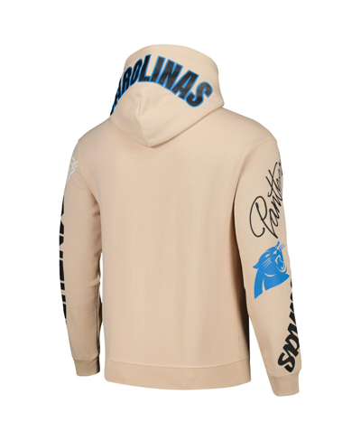 Shop The Wild Collective Men's And Women's  Cream Carolina Panthers Heavy Block Pullover Hoodie