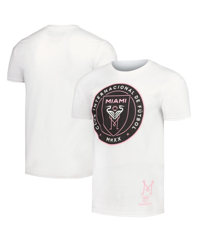 Shop Mitchell & Ness Men's  White Inter Miami Cf Crest T-shirt