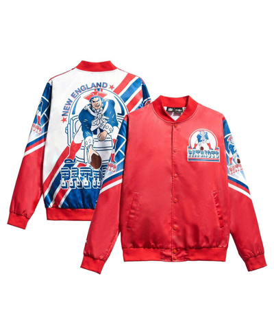 Chalk Line Red New England Patriots Fanimation Satin Full-snap Jacket In Red