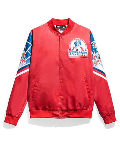 Shop Chalk Line Men's  Red New England Patriots Fanimation Satin Full-snap Jacket