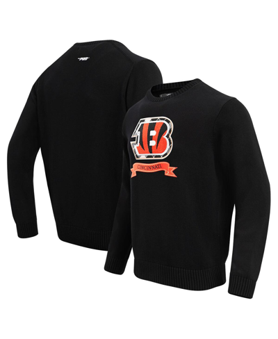 Shop Pro Standard Men's  Black Cincinnati Bengals Prep Knit Sweater