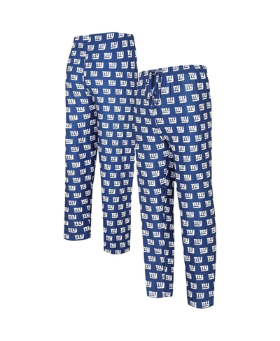 Concepts Sport Royal New York Giants Gauge Allover Print Knit Pants In Royal