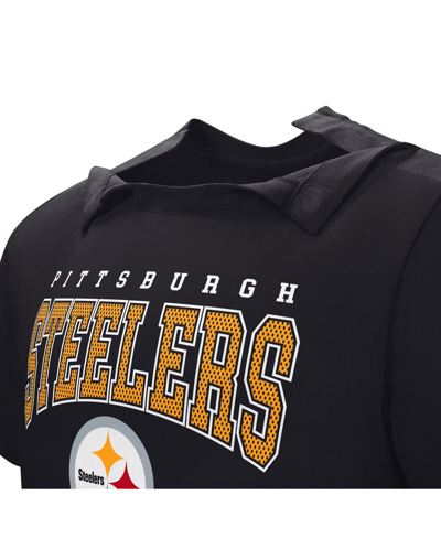 Nfl Properties Men's Black Pittsburgh Steelers Home Team Adaptive T-shirt In Black