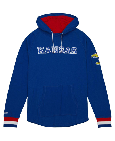 Shop Mitchell & Ness Men's  Royal Kansas Jayhawks Legendary Raglan Pullover Hoodie