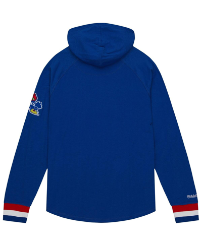 Shop Mitchell & Ness Men's  Royal Kansas Jayhawks Legendary Raglan Pullover Hoodie