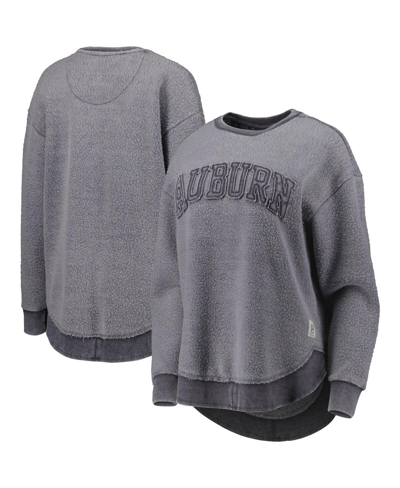 Shop Pressbox Women's  Navy Distressed Auburn Tigers Ponchoville Pullover Sweatshirt