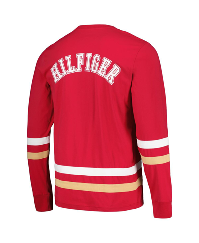 Shop Tommy Hilfiger Men's  Red, Gold San Francisco 49ers Nolan Long Sleeve T-shirt In Red,gold