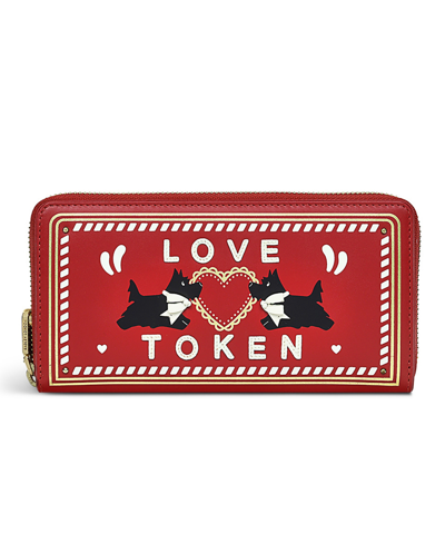 Shop Radley London Valentines Large Leather Zip Around Wallet In Poinsettia