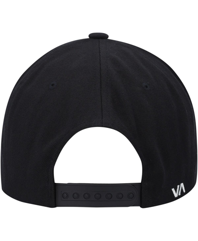 Rvca Men's  Black, White Twill Ii Snapback Hat In Black,white