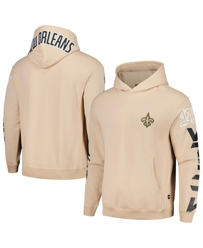 Shop The Wild Collective Men's And Women's  Cream New Orleans Saints Heavy Block Pullover Hoodie