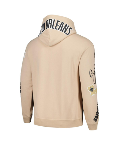 Shop The Wild Collective Men's And Women's  Cream New Orleans Saints Heavy Block Pullover Hoodie