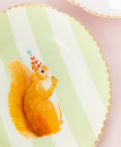 Yvonne Ellen Squirrel, Doggie, Mousey, Polar Bear Tea Plates, Set Of 4 In Multi