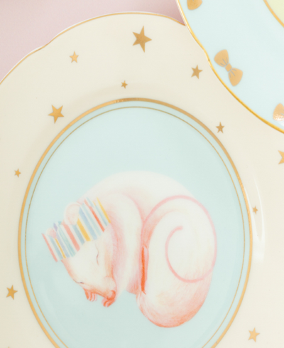 Yvonne Ellen Squirrel, Doggie, Mousey, Polar Bear Tea Plates, Set Of 4 In Multi