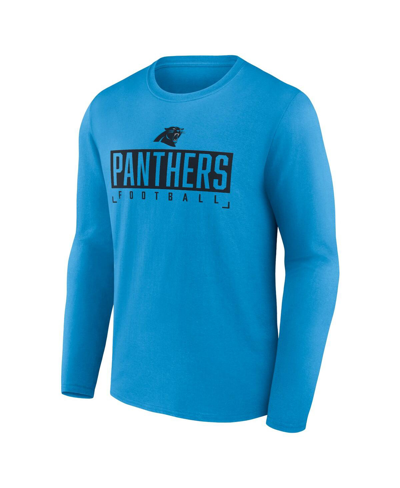Shop Fanatics Men's  Blue Carolina Panthers Big And Tall Wordmark Long Sleeve T-shirt