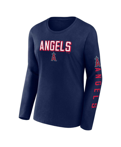 Shop Fanatics Women's  Navy, Red Los Angeles Angels T-shirt Combo Pack In Navy,red