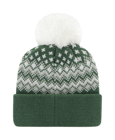 Shop 47 Brand Women's ' Green Michigan State Spartans Elsa Cuffed Knit Hat With Pom