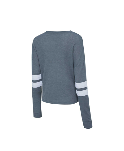 Concepts Sport Women's  Gray Distressed New York Islanders Meadow Long Sleeve T-shirt And Shorts Slee In Gray