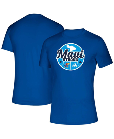Shop Adidas Originals Men's Adidas Royal Kansas Jayhawks Maui Strong Creator T-shirt