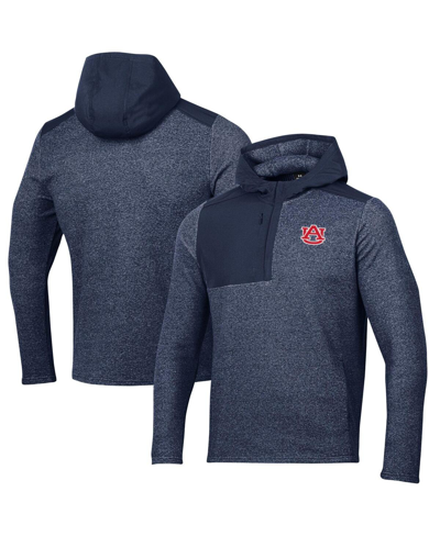 Shop Under Armour Men's  Navy Auburn Tigers Survivor Fleece Hoodie Quarter-zip Jacket